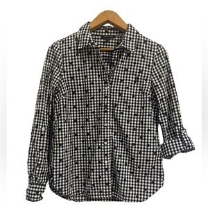 Tommy Hilfiger Navy and White Checkered Button up shirt size S